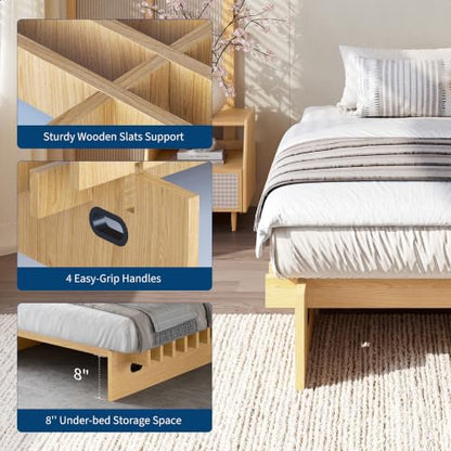 Full Size Wood Platform Bed Frame - Easy Assembly in Minutes, view 6