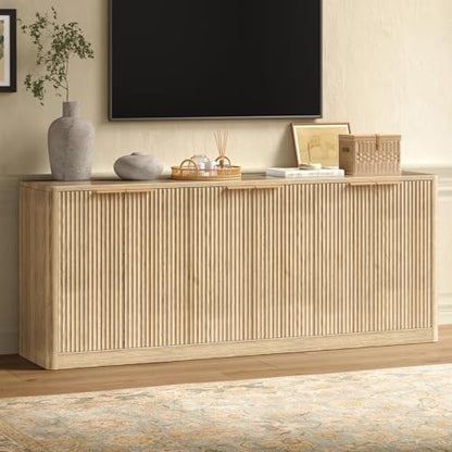 67" Oak Fluted TV Stand for TVs up to 75", view 2