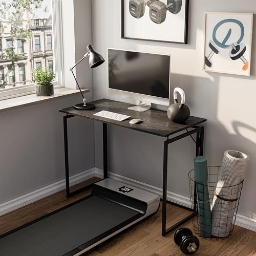 31.5" Folding Desk: No Assembly, Wood Top for Small Spaces, view 6