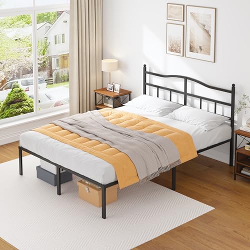 14 inch Full Bed Frame -Platform Bed Frame with Headbroad Metal Bed Frame, view 4