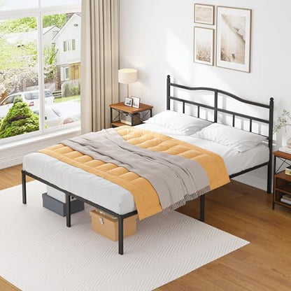 14 inch Full Bed Frame -Platform Bed Frame with Headbroad Metal Bed Frame, view 4