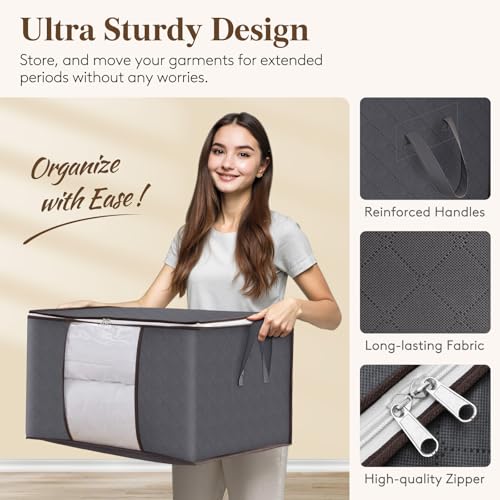 6 Pack Clothes Storage Bins with Lids, view 5