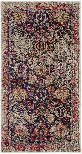 SAFAVIEH Monaco Collection Accent Rug - 2'2" x 4', Grey & Multi, Oriental Abstract Distressed Design, Non-Shedding & Easy Care, Ideal for High Traffic Areas in Entryway, Living Room, Bedroom (MNC206G)
