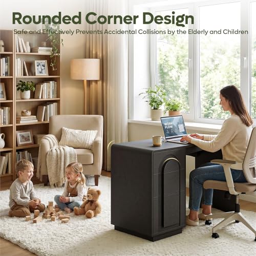 47" Computer Desk with 3 Drawers, Executive Style, Black, view 4