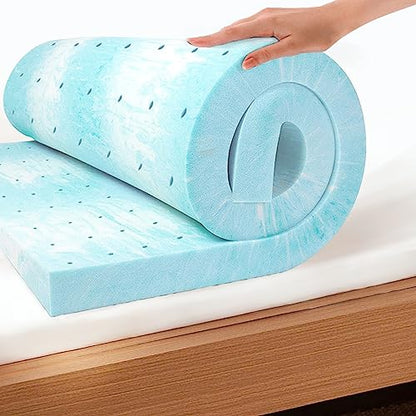 EGO 3 Inch Twin Mattress Topper Gel Memory Foam for Pressure Relief, view 2