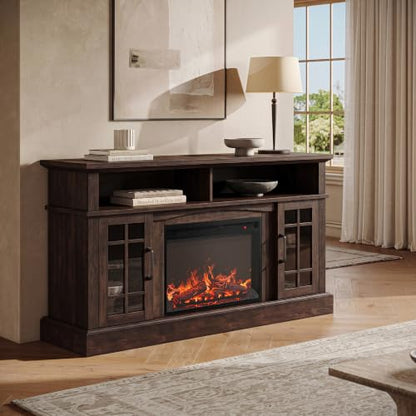 Astorga 58" TV Stand with 23" Electric Fireplace - Espresso, view 6