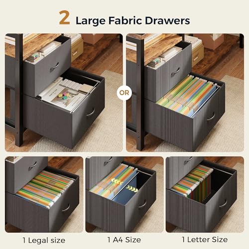 L Shaped Gaming Desk with Drawers, view 8