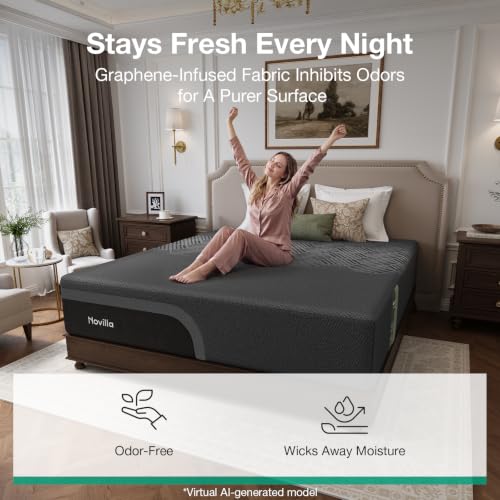 AiryFlow Graphene 14 Inch King Size Mattress, Cooling Memory Foam, view 8