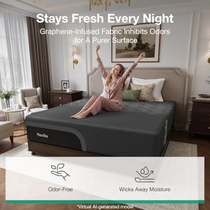 AiryFlow Graphene 14 Inch King Size Mattress, Cooling Memory Foam, view 8