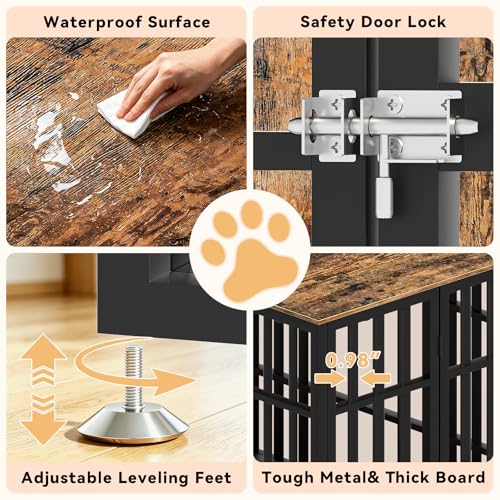 46 Inch Heavy Duty Dog Crate Furniture for Large Dogs, view 6