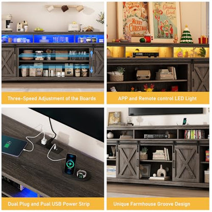 80" LED Farmhouse TV Stand for 90/85/80 Inch TVs, view 7