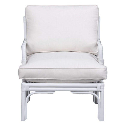 Safavieh Home Kazumi Coastal White Rattan Cushion Accent Chair (ACH6508A)