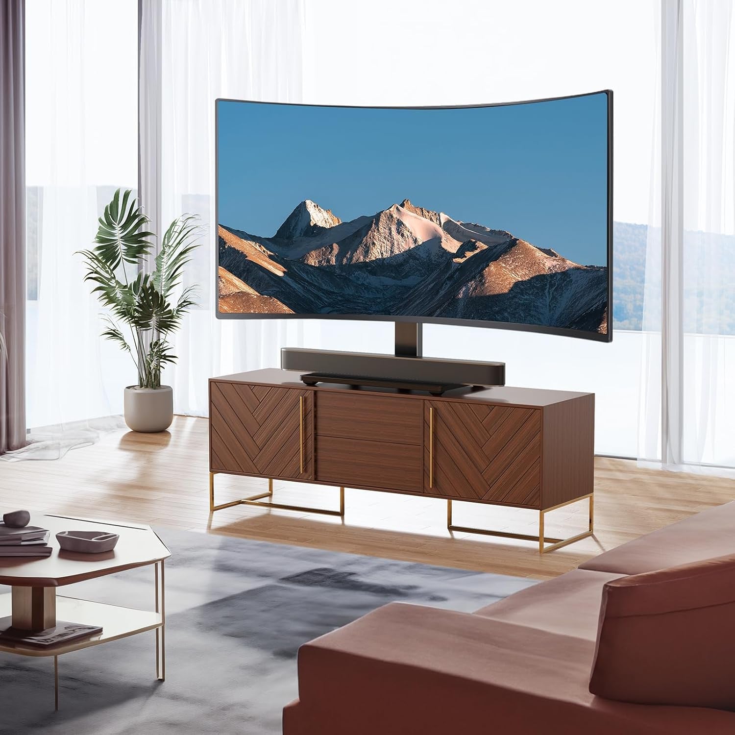 Universal Swivel TV Stand Legs for 37-65 75 Inch LCD LED Tvs, Height Adjustable Table Top Mount with Tempered Glass Base, VESA 600X400Mm, Television TV Stands Holds up to 99Lbs, PSTVS13