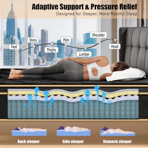 Twin Mattress 10 Inch Twin Size Mattresses in a Box Memory Foam Hybrid Twin, view 6