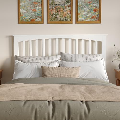 Mission Queen Solid Wood Headboard, White