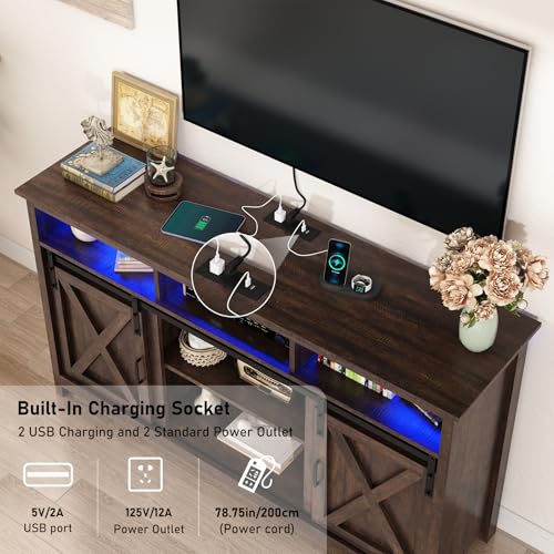 57" LED Farmhouse TV Stand for 65/60/55 Inch TVs, view 5