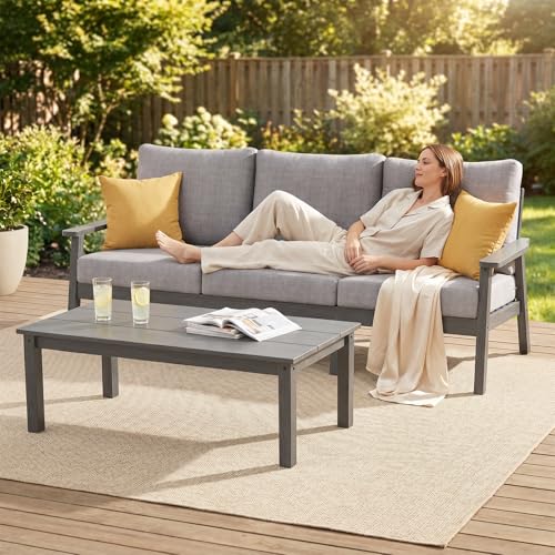 HDPE Patio Furniture Set, 6 Piece Sectional Outdoor Furniture Set, view 6