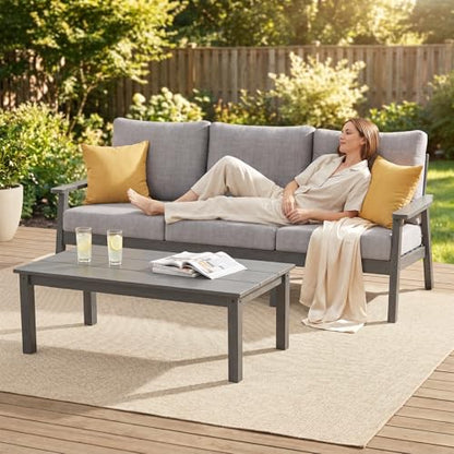 HDPE Patio Furniture Set, 6 Piece Sectional Outdoor Furniture Set, view 6