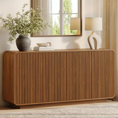 64" Fluted Sideboard Buffet Cabinet with Storage, view 2