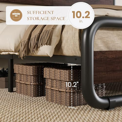 Heavy Duty Oval Bed Frame in Mahogany Wood, view 6