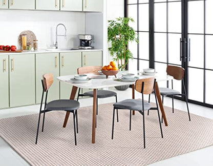 SAFAVIEH Montauk Collection Accent Rug - 3' x 5', Charcoal & Peach & Ivory, Handmade Cotton, Ideal for High Traffic Areas in Entryway, Living Room, Bedroom (MTK616H)