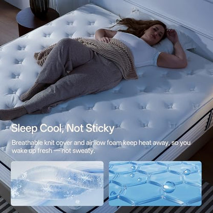 12 Inch Queen Size Mattress, Hybrid Memory Foam, Medium Feel, view 5