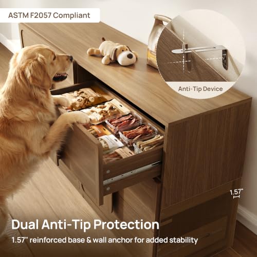 6 Drawer Dresser for Bedroom, 53.5" Wide Modern Chest of Drawers, view 7