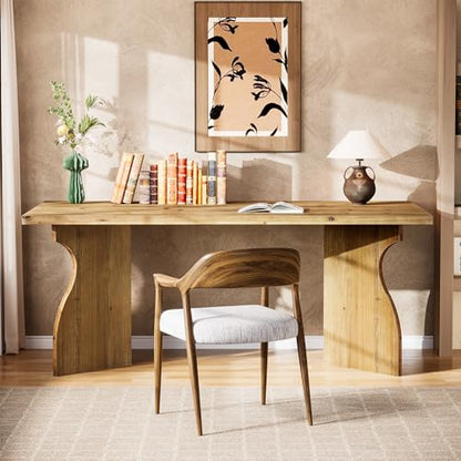 63-Inch Solid Wood Office Desk, view 7