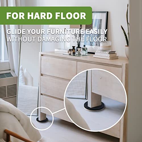 Felt Furniture Sliders for Hardwood Floors 8 PCS - 3 1/2 inch Furniture Moving Slider – Heavy Duty Felt Movers Sliders Chair Legs Floors Protectors (for Hardwood Floors)