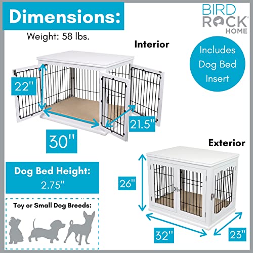 Decorative Dog Kennel with Pet Bed, Small Indoor Pet Crate, Double Door Design, view 4