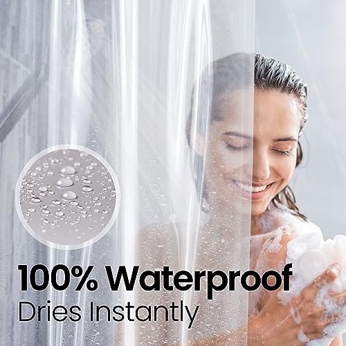 Shower Curtain PEVA 8G, 72x72 Inch Waterproof Clear, view 6