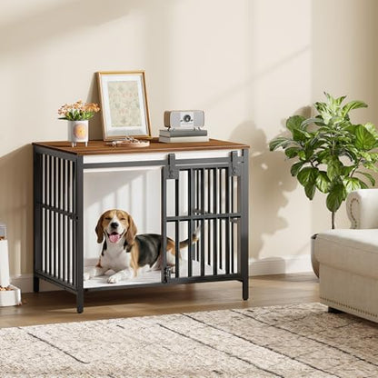 Dog Crate Furniture with Sliding Barn Door, view 3