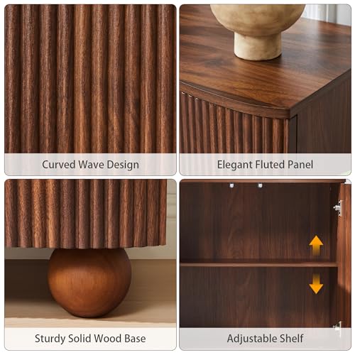 58" Fluted Sideboard Buffet Cabinet, view 6