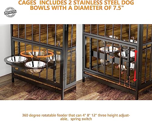 41 Inch Dog Crate Furniture, Indoor Kennel End Table, view 4