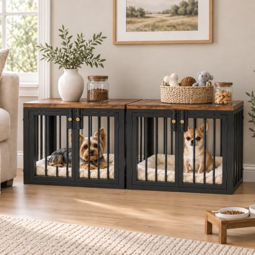 Small Dog Crate Furniture, Furniture Style Dog Crate, Wooden Dog Crate End Table, view 7