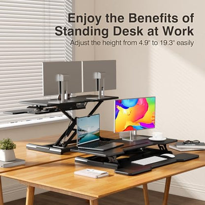 32" Standing Desk Converter, Quick Sit to Stand Desk Riser, view 5