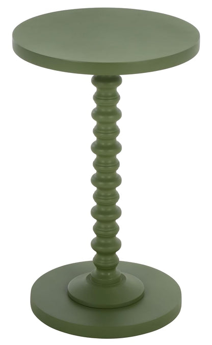 SAFAVIEH Furniture - Bonti Accent Table - Green - Solid Wood Pedestal Side Table - Round Top Modern Design - Fully Assembled - Ideal for Living Room, Bedroom, 14" W x 14" D x 22" H (ACC3269A)