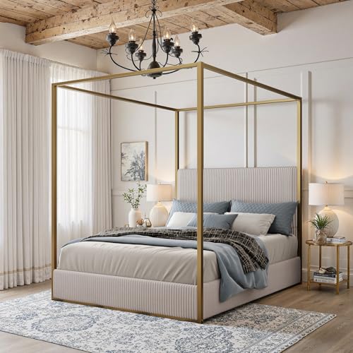 Queen Size Metal Canopy Bed Frame, view 2