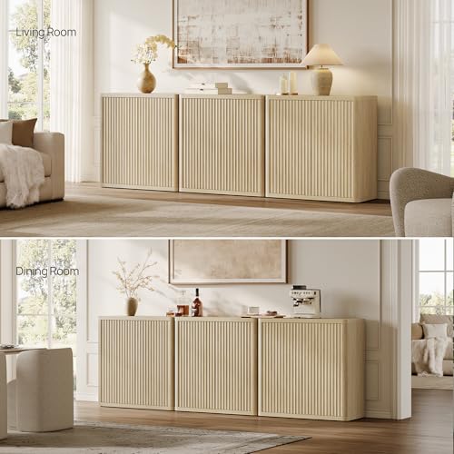 Buffet Cabinet with Storage Sideboard Accent Modern Credenza with Doors, view 7