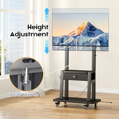 Rolling TV Stand with Power Outlet, view 6