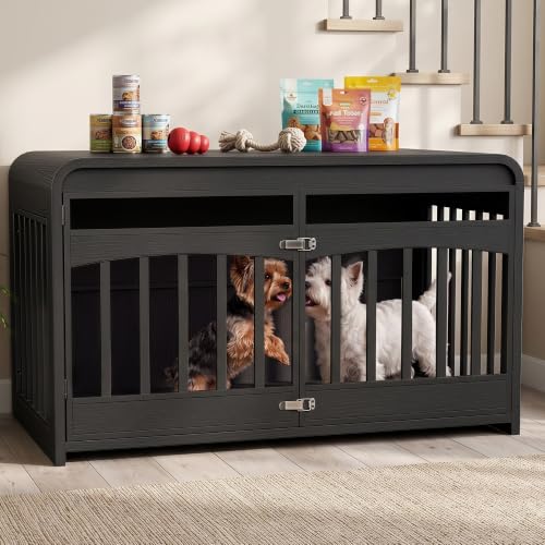 39.4" Dog Crate Furniture, Wooden Dog Cage for Small & Medium Dog, view 2