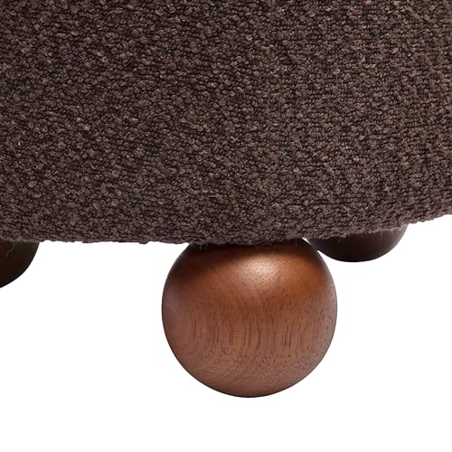 Tov Furniture Jaine Upholstered Stool (Chocolate Brown)
