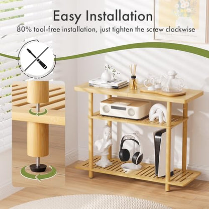 Bamboo TV Stand, Small TV Stands for up to 32 Inch, view 5