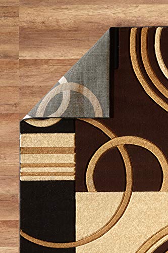 Area Rug Modern Soft Hand Carved Contemporary Floor Carpet with Premium Fluffy Texture for Indoor Living Dining Room and Bedroom Area (Brown, 4'x6')