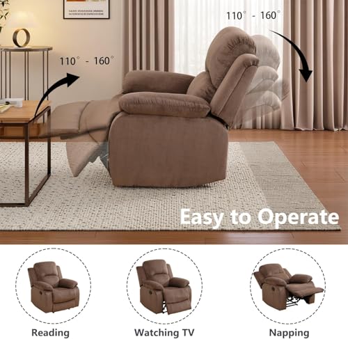 3 Piece Manual Recliner Sofa Set, Microfiber Sofa Set for Living Room