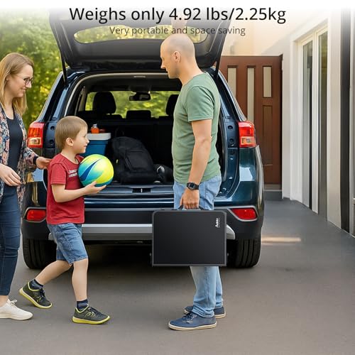 2ft Folding Camping Table with Storage Net, 3 Adjustable Heights Small Folding Table Lightweight & Portable with Carry Handle, for Camping, Fishing, Picnic, Beach, Outdoor, 22.8" x 15.7", Black