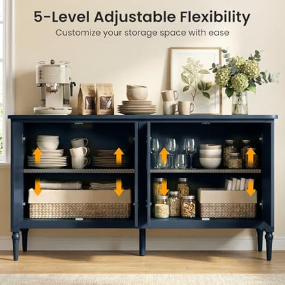 Buffet Cabinet with Storage, Vintage Sideboard with Adjustable Shelves, view 5