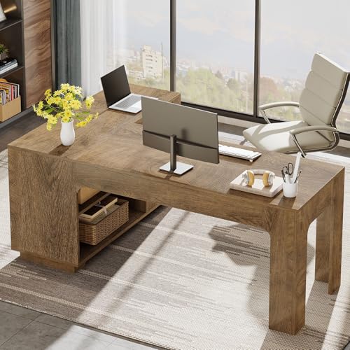 L-Shaped Desk with Storage Cabinet, view 5