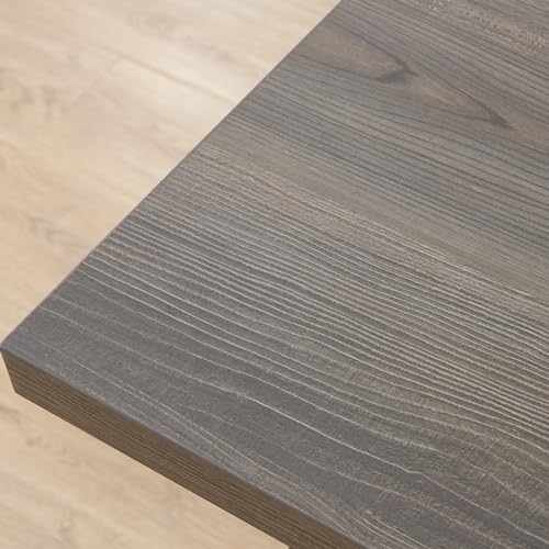 Home Office Desk, Industrial Metal Wood Computer Desk, Gray Oak 47 Inch, view 4