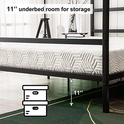 Bonnlo Black Canopy Bed Frame Full with Headboard, view 5